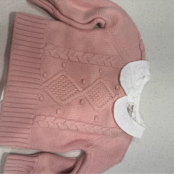 Rabbit and bear eyelet lace pester pan collared girls top - Picture 9 of 9